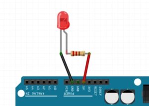 LED connected to an Arduino UNO