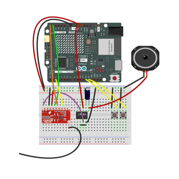Arduino FM Radio Setup on Breadboard